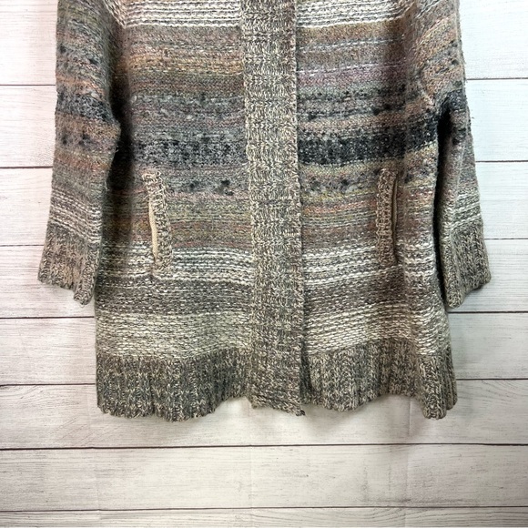 Free People Starlight Shadow Poncho Cardigan Oversized Chunky Knit Boho Size M - Picture 7 of 15